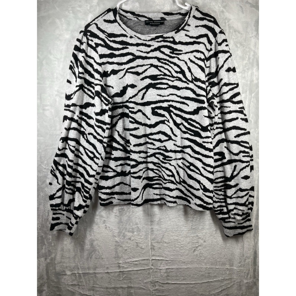Social Standard by Sanctuary Ladies Brushed Knit Tops Sz Medium Zebra